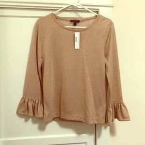 New JCrew Shimmery Rose Gold Blouse